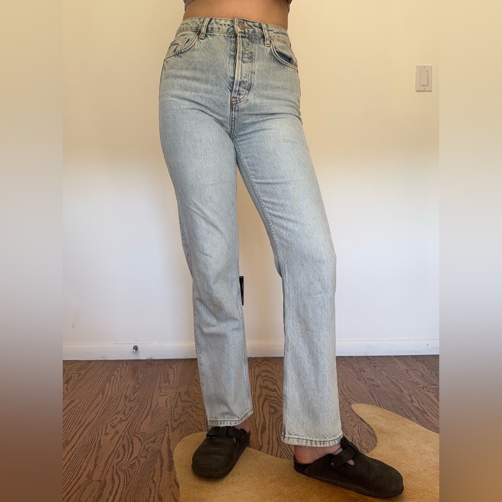 Reformation Light Wash Straight Leg Jeans